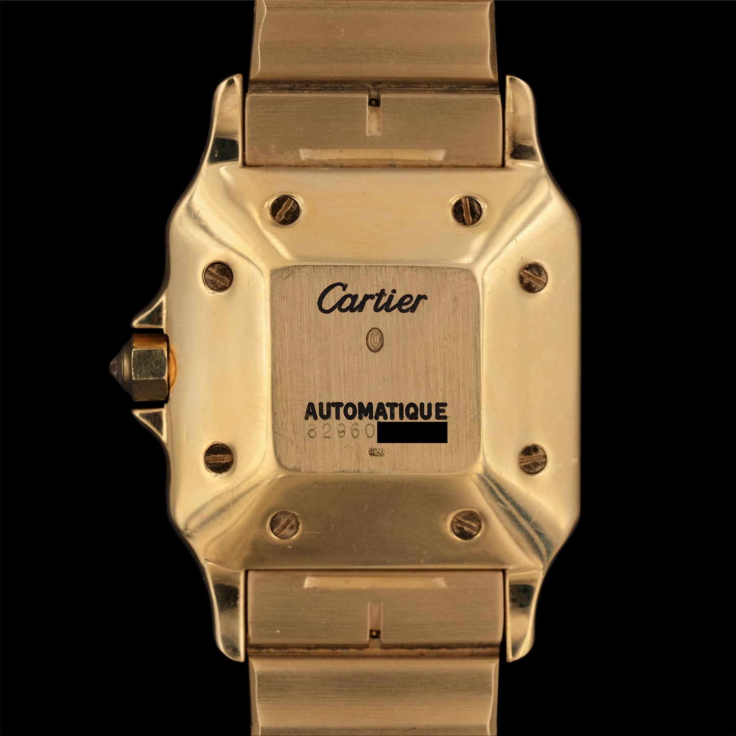 Cartier Santos Carrée Or Massif Diamonds 18k ref.2960 from 1979