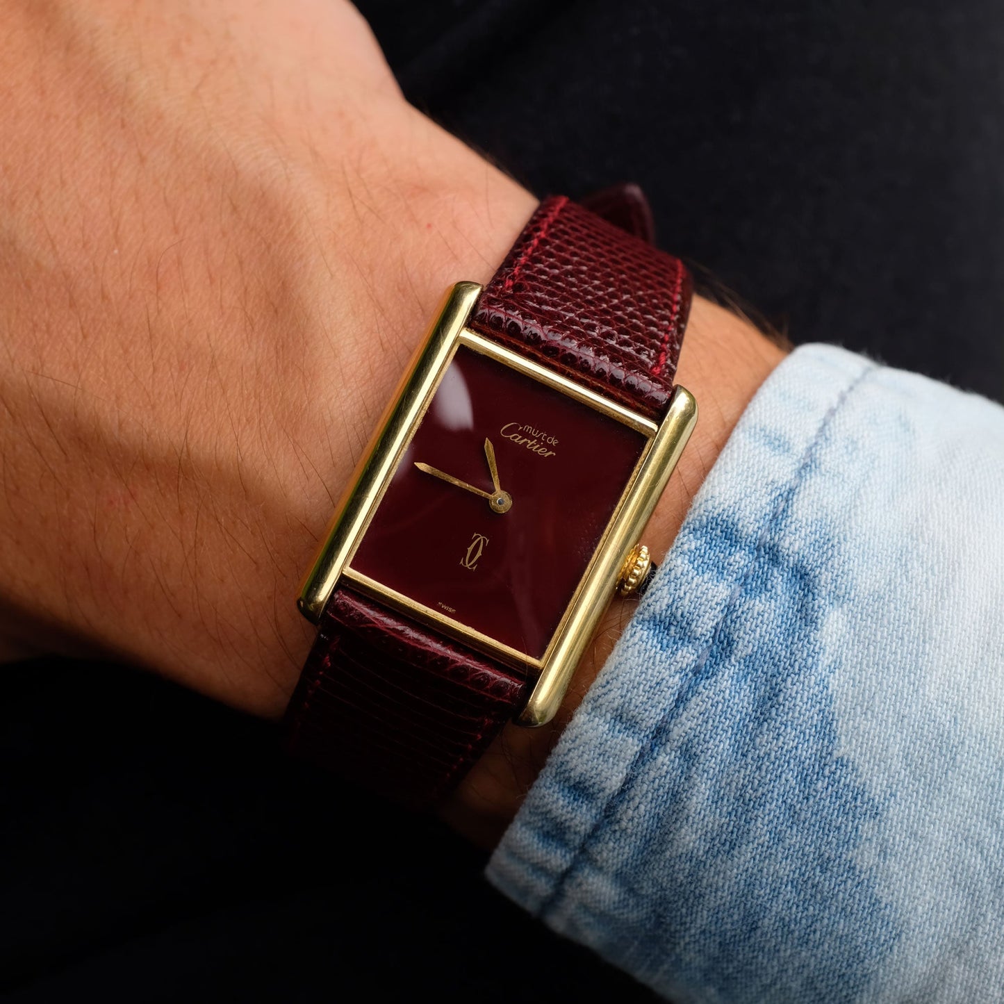 Cartier Tank Must de cartier Bordeaux de 1980s