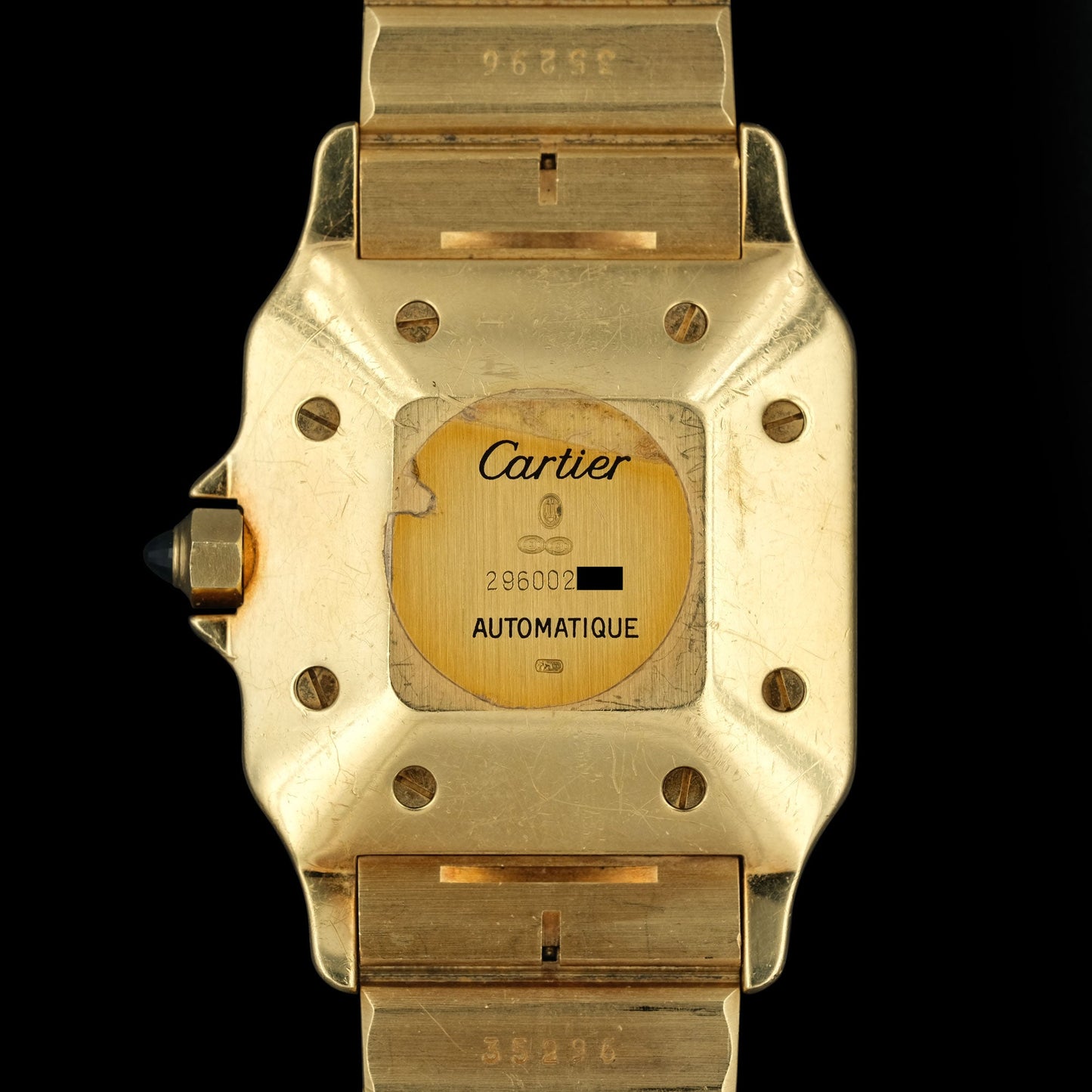Cartier Santos Carrée Or Massif 18k ref.2960 from 1979