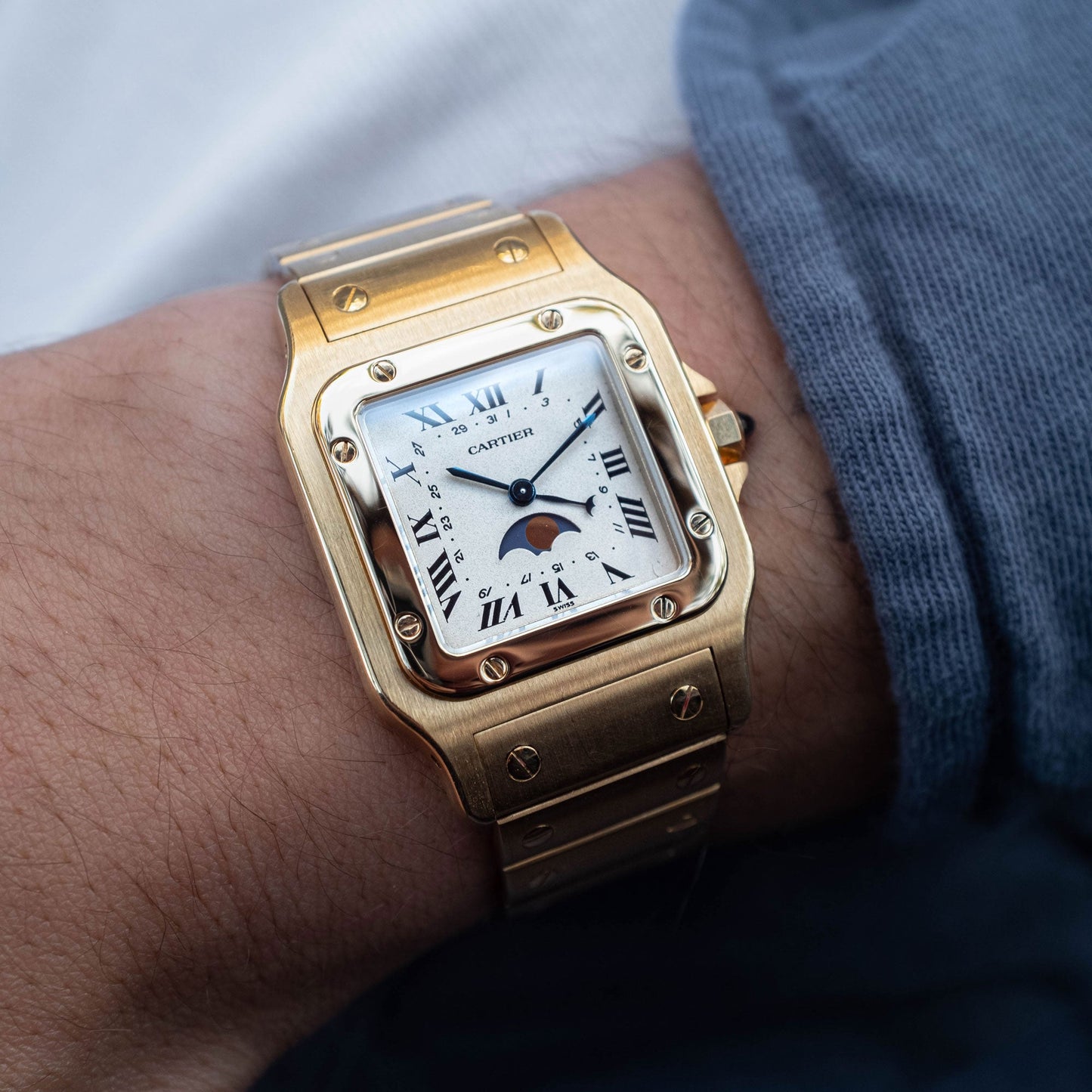 Cartier Santos Galbee Moonphase 18K ref.819901 de 1989