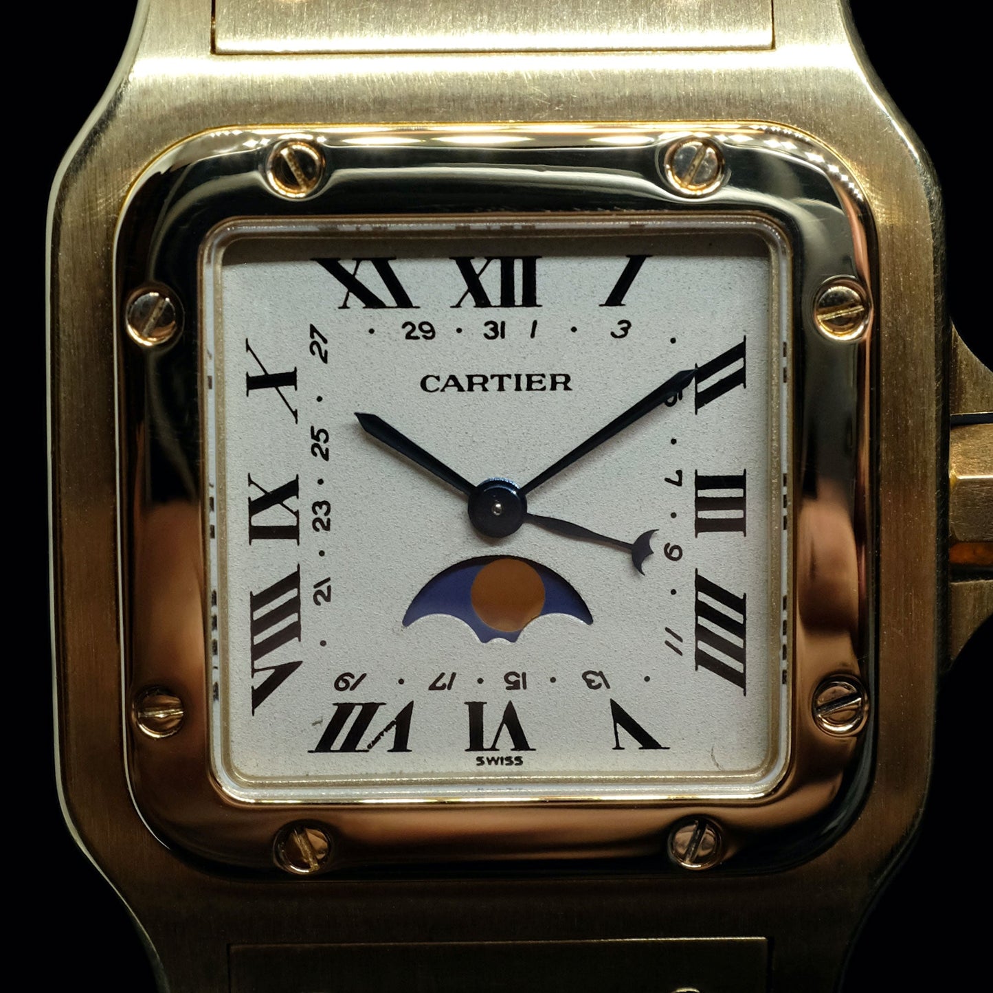 Cartier Santos Galbee Moonphase 18K ref.819901 de 1989