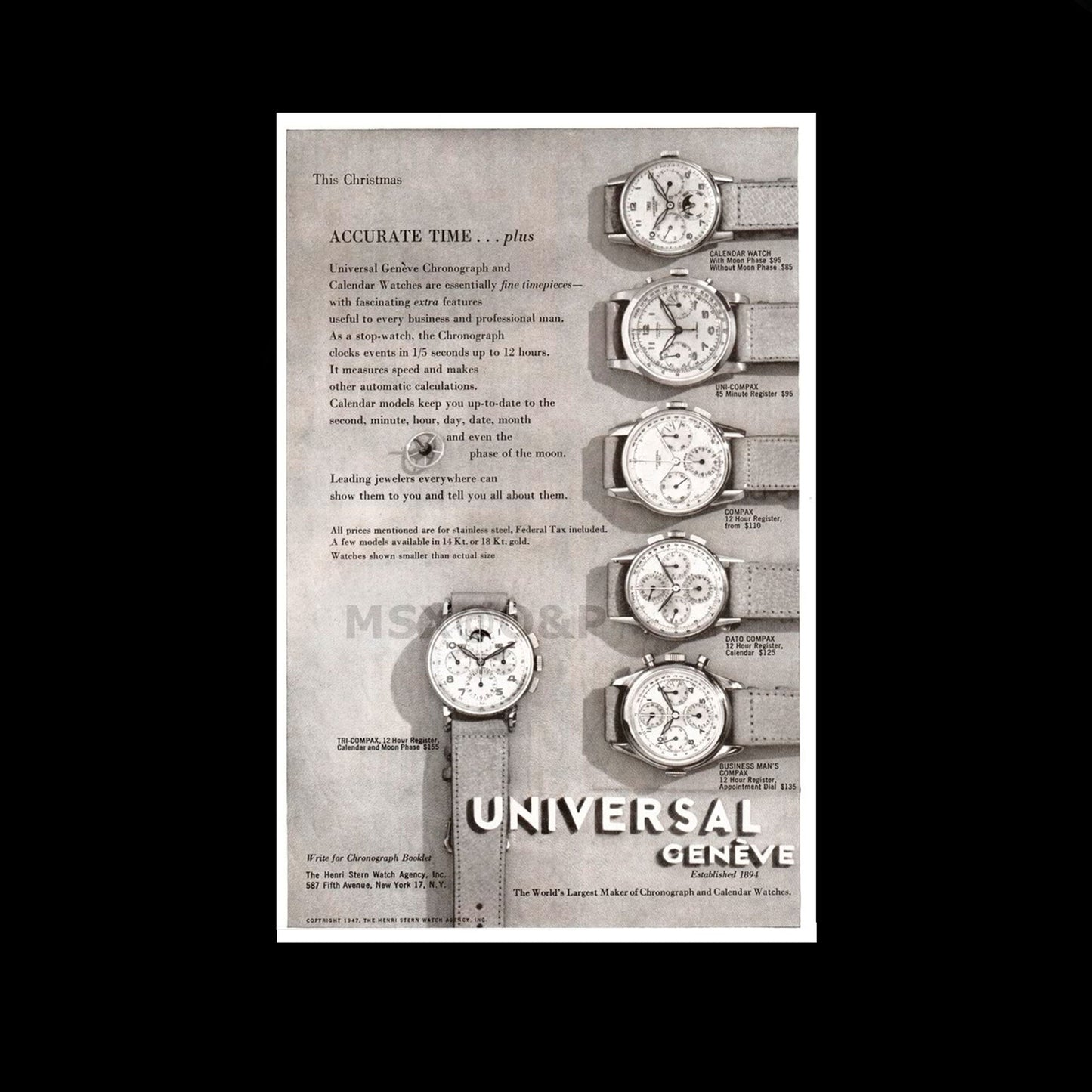 Universal Genéve Dato-Compax Salmón ref.22246 de 1942