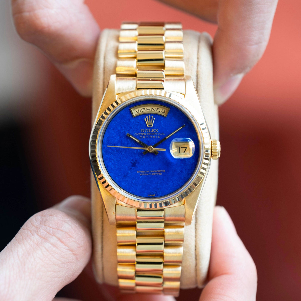 18238 Rolex Day-Date 18238 Double Quick-Set Lapis Lazuli from 1999 Stone Dial ...